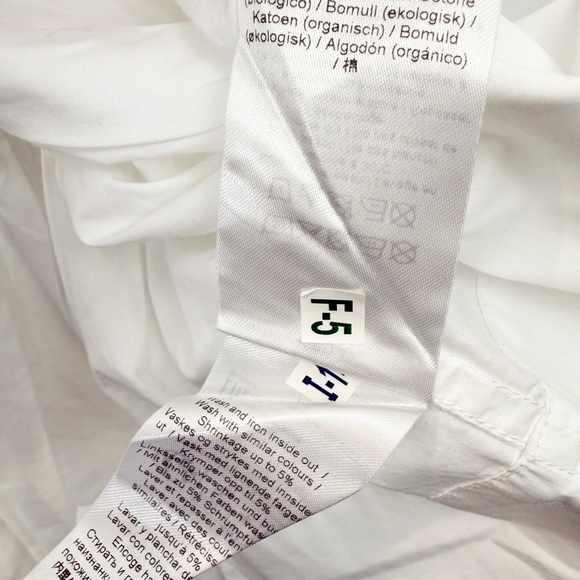 Ganni Cotton Poplin Tie String Peplum Blouse in White Size 44 - Picture 5 of 7